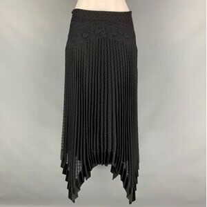 ZIMMERMANN Size 2 Black Viscose Polyester Dots Asymmetrical Skirt